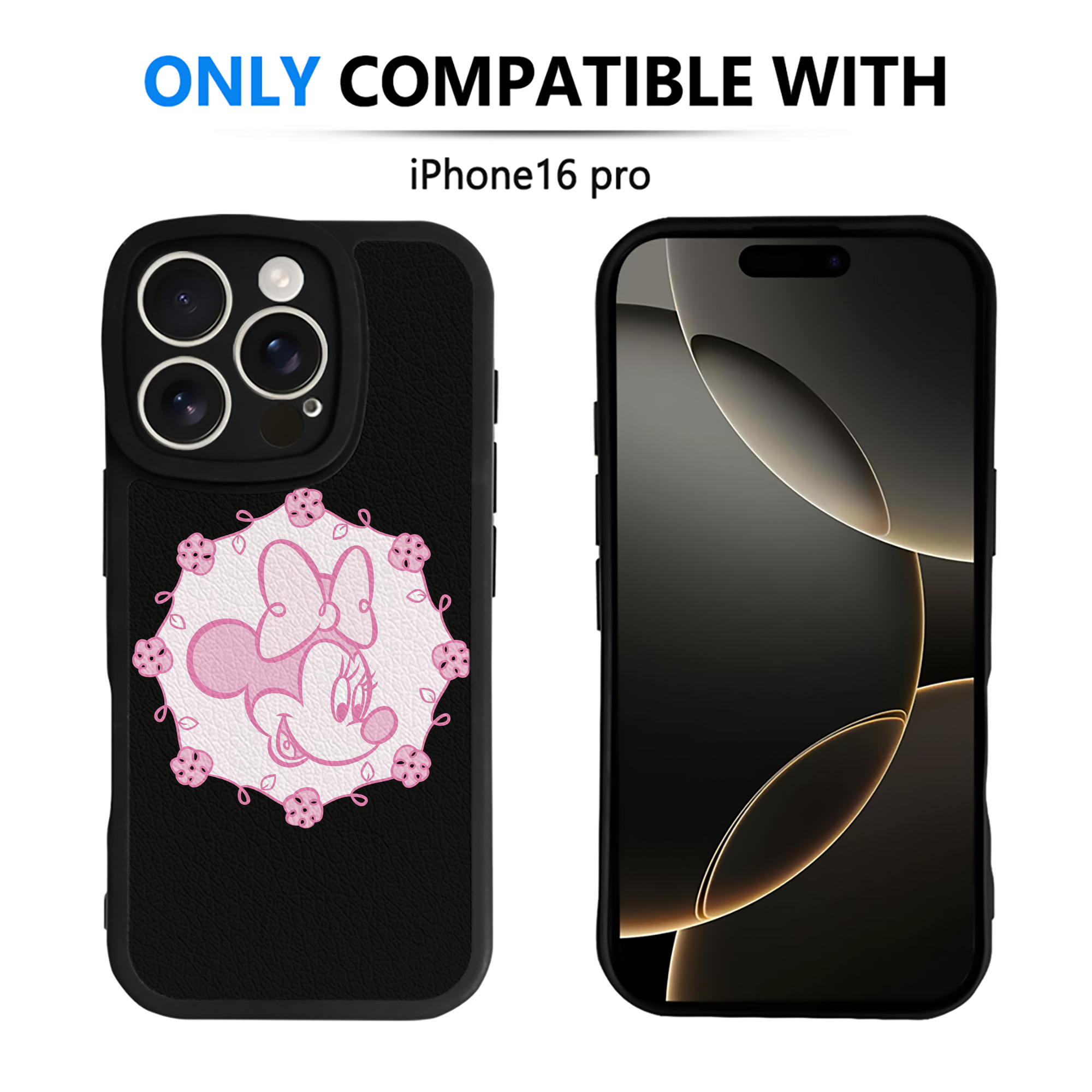 （画像用） ミッキーマウス Mickey Mouse 【iPhone 16シリーズ対応】シリコンスマホケース（レザー調） 材質：シリコン